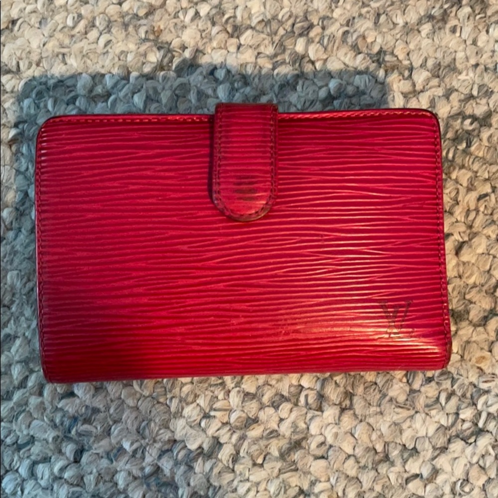 Authentic Louis Vuitton Red Epi Wallet